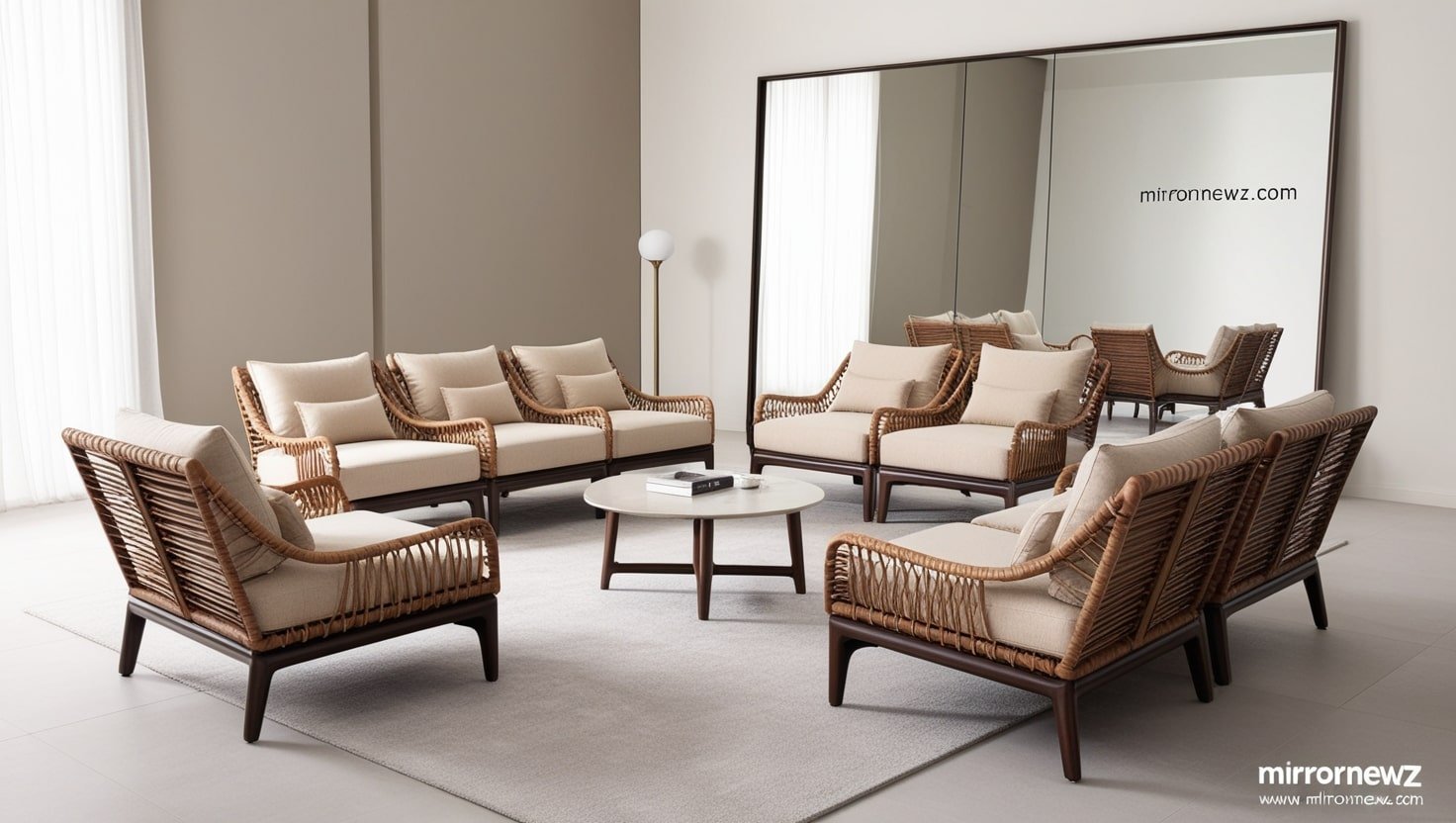 The Sulana Rattan Effect 6 Seater Sofa Set